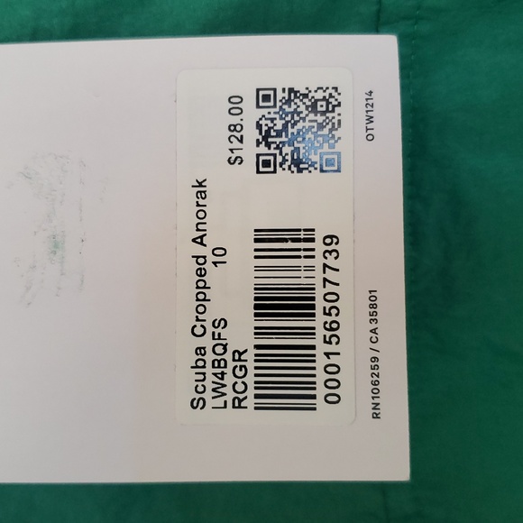 NWT Scuba Cropped Anorak Hooded Jacket Sz 10 Raceway Green - Picture 4 of 6